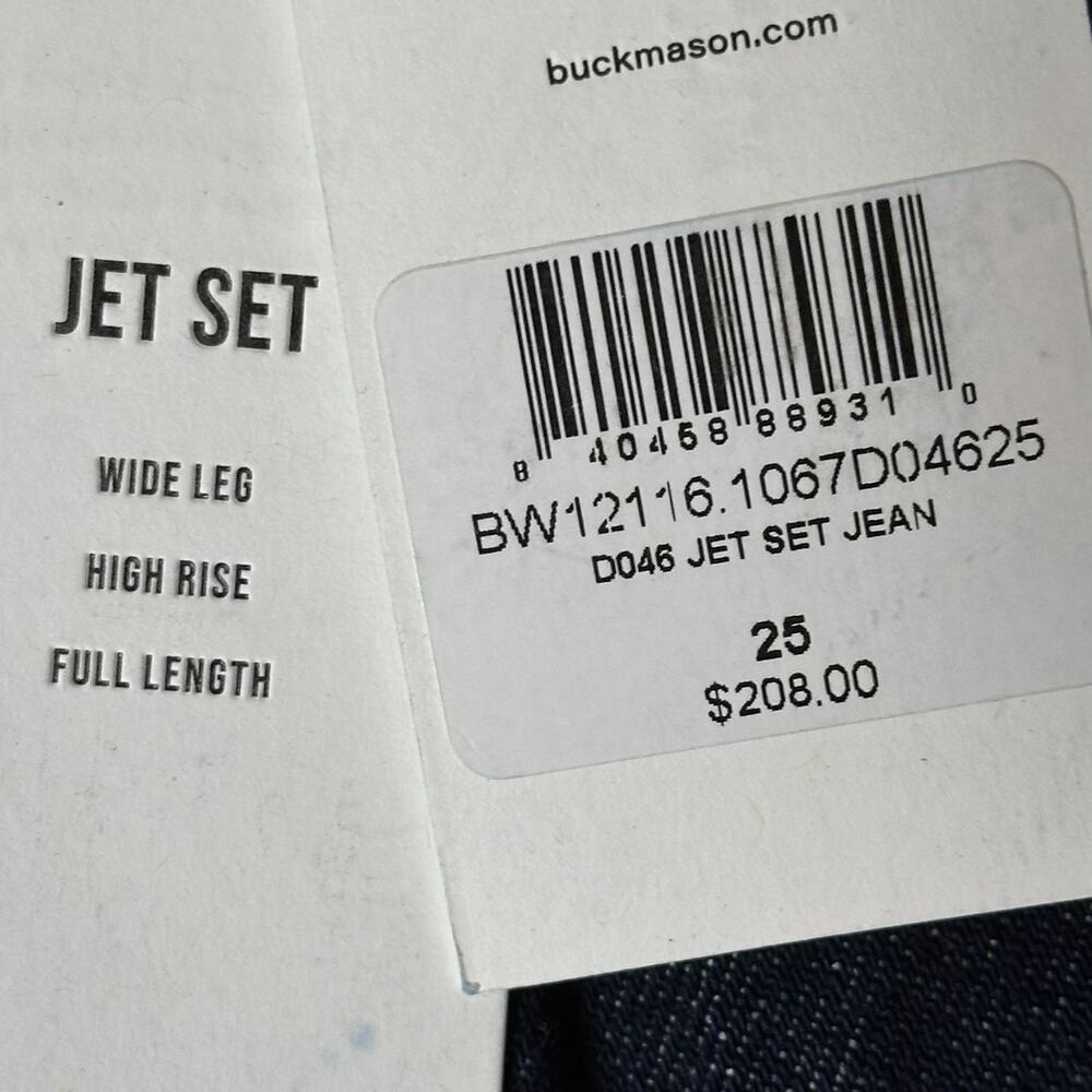 Buck Mason Jet Set Jean Womens Actual Size 26x34 Raw Indigo Wide Leg *Flaw NWT - Picture 3 of 9